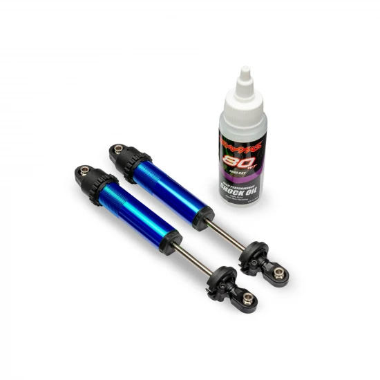 Traxxas Shocks, GT-MAXX, rear, aluminium, blue-anodised (fully assembled w/o springs) (2)
