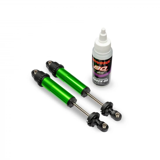 Traxxas Shocks, GT-MAXX, rear, aluminium, green-anodised (fully assembled w/o springs) (2)