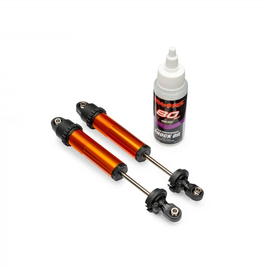 Traxxas Shocks, GT-MAXX, rear, aluminium, orange-anodised (fully assembled w/o springs) (2)