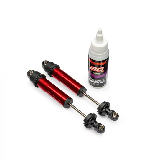 Traxxas Shocks, GT-MAXX, rear, aluminium, red-anodised (fully assembled w/o springs) (2)