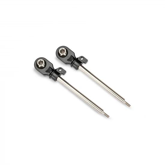 Traxxas Shock shafts, GT-MAXX, 72mm (assembled with rod ends + hollow balls for 4mm pins) (steel, chrome finish)