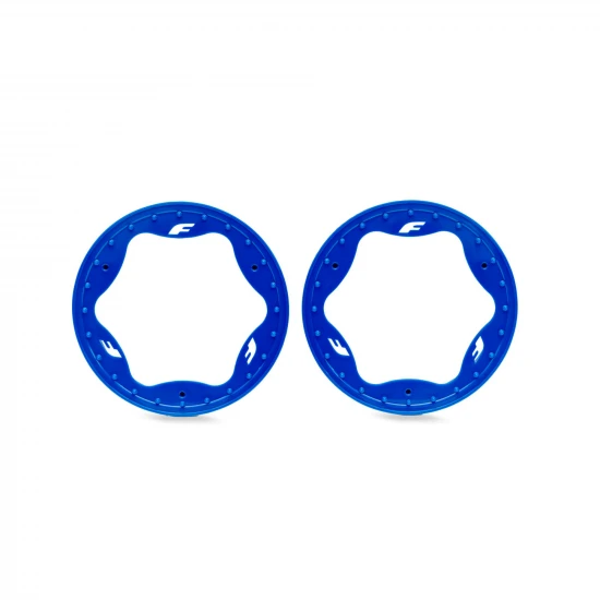 Traxxas Beadlock rings, front, blue (3.5) (2)