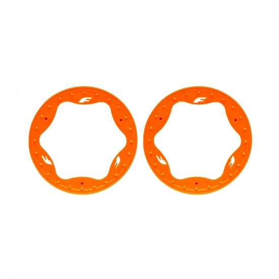 Traxxas Beadlock rings, front, orange (3.5) (2)
