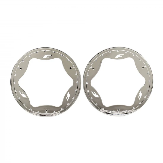 Traxxas Beadlock rings, rear, chrome (3.9) (2)