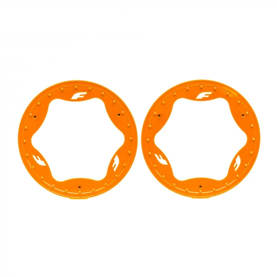 Traxxas Beadlock rings, rear, orange (3.9) (2)