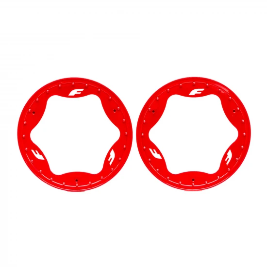 Traxxas Beadlock rings, rear, red (3.9) (2)