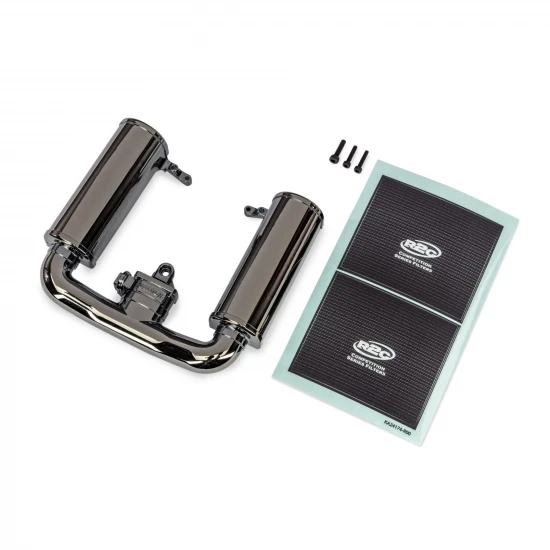 Traxxas Engine intake, black chrome, 3x12mm CS (1), 2.5x12mm CS (2)