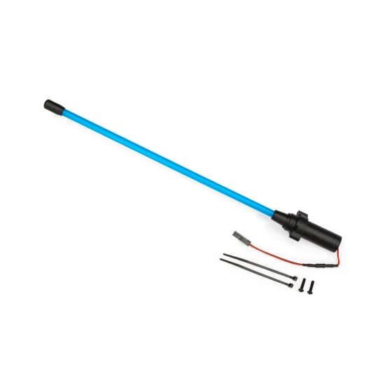 Traxxas Whip light, LED, blue (assembled) (1)/ 3x12mm BCS (2) (replacement for 1 whip light, left or right) (requires 6588X accessory power supply)