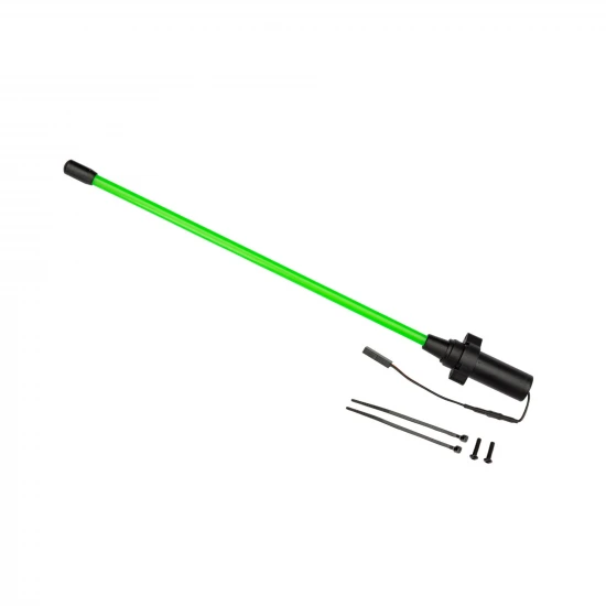 Traxxas Whip light, LED, green (assembled) (1)/ 3x12mm BCS (2) (replacement for 1 whip light, left or right) (requires 6588X accessory power supply)