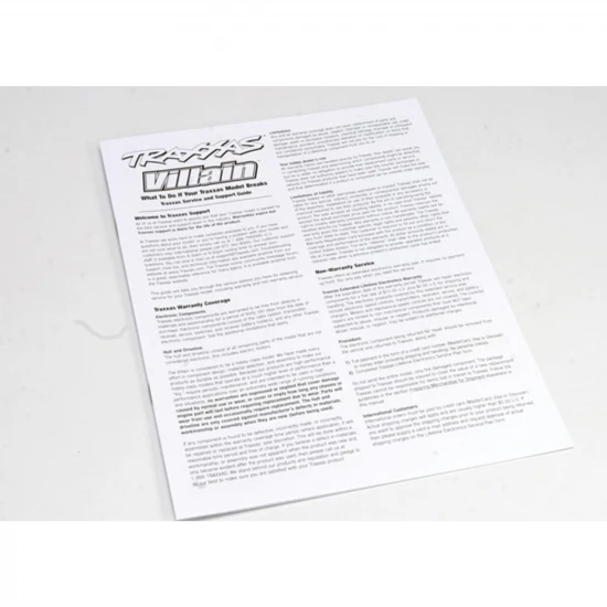 Traxxas Operating instructions Villain