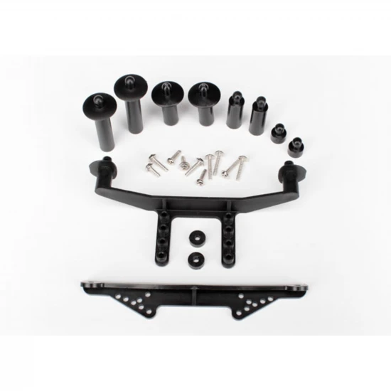 Traxxas Body mount front rear (black)/ body posts 52mm (2) 38mm (2) 25mm (2) 6.5mm (2)/ body post extensions (2)/ hardware