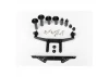 Traxxas Body mount front rear (black)/ body posts 52mm (2) 38mm (2) 25mm (2) 6.5mm (2)/ body post extensions (2)/ hardware