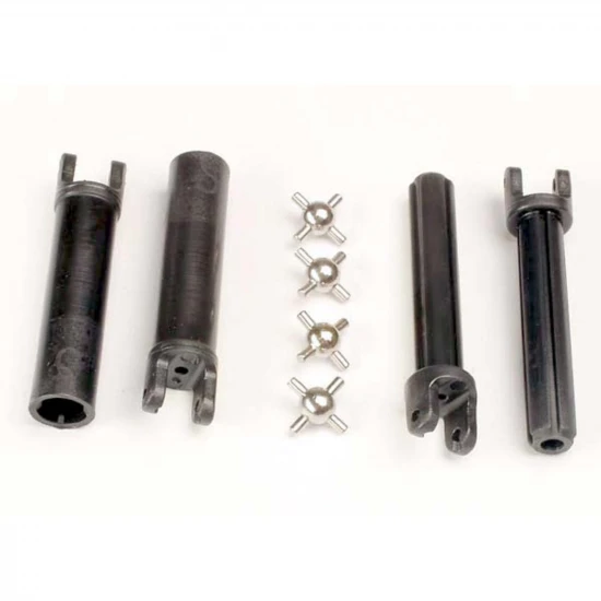 Traxxas Half shafts long truck (external-splined (2) internal-splined (2)/ metal U-joints (4)