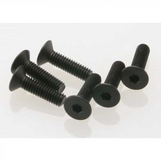 Traxxas Screws 4x15mm countersunk machine (hex drive) (6)