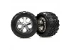 Traxxas Talon Tyres Pre Glued On All Star Chrome Wheels - 12mm Hex Fit