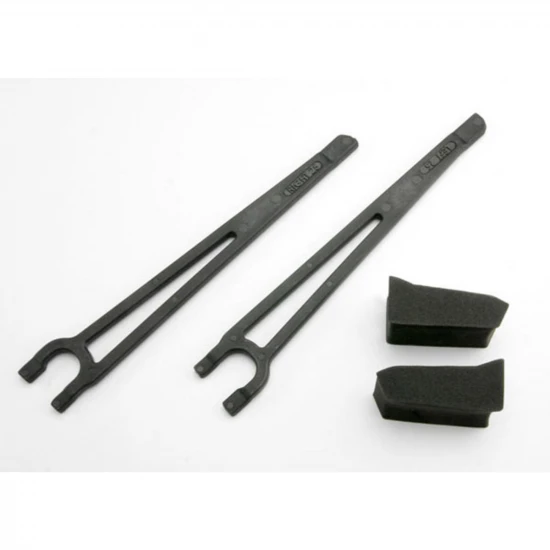 Traxxas Hold downs battery left right (2)/ foam spacers (2) (fits standard battery packs)