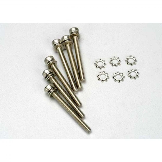 Traxxas Screws 3x28mm cap-head machine (hex drive) (6)/ 3x6mm ELW (6)