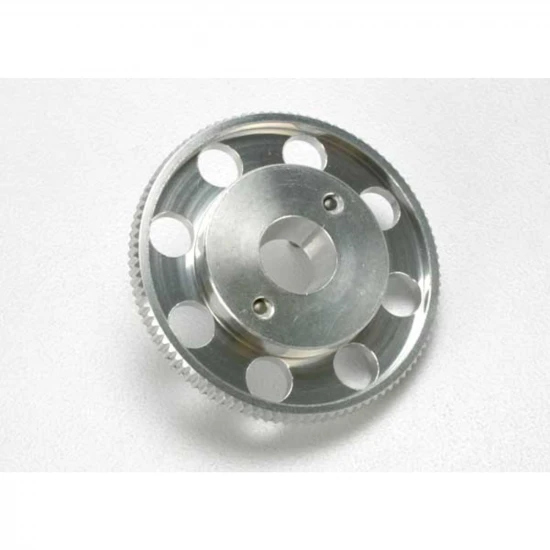 Traxxas 40mm Aluminium flywheel (larger knurled for use with starter boxes) (TRX 2.5 and TRX 2.5R) (silver-anodized)