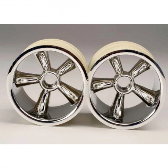 Traxxas Pro Star Chrome Wheels - 2.2 Inch Diameter - Bearing Fit
