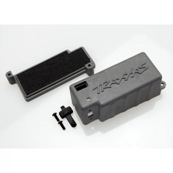 Traxxas Box battery (grey)/ adhesive foam chassis pad/charge jack plug (rubber)