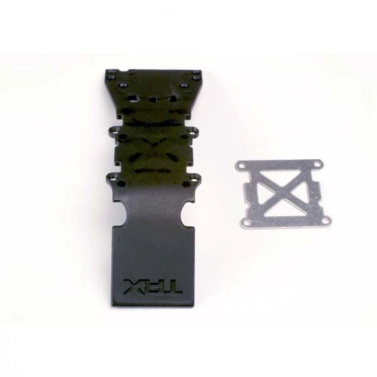 Traxxas Skidplate front plastic (black)/ stainless steel plate