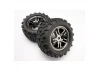 Traxxas Tires wheels assembled glued (SS (Split Spoke) black chrome wheels MAXX tires (6.3 outer diameter) foam inserts) (2) (use with 17mm splined wheel hubs nuts part 5353X) (fits MAXX/Revo series) (TSM rated)
