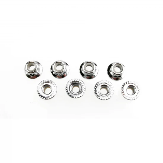 Traxxas M5 Nuts - Flanged Nylon Locking Steel Serrated (8)