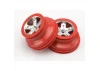 Traxxas Short Course Chrome SCT Wheels - Red Beadlock - 12mm Hex (2) (2WD Front)