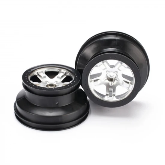 Traxxas Short Course Chrome SCT Wheels - Black Beadlock - 12mm Hex (2) (2WD Front)
