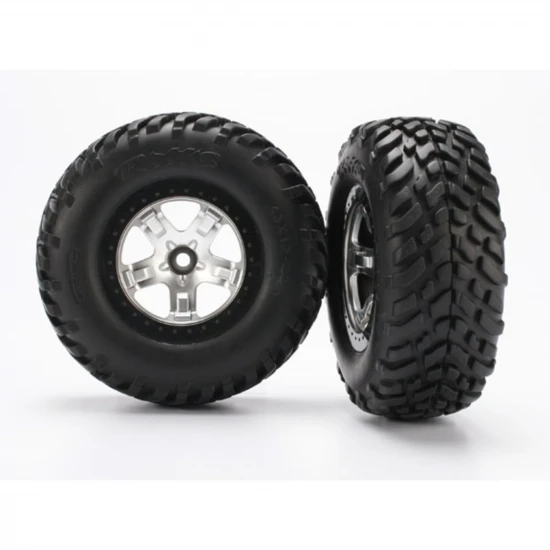 Traxxas SCT Short Course Tyres on SCT Chrome/Black Wheels - 12mm Hex (2) (2WD Front)