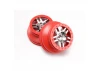 Traxxas Short Course Chrome SS Wheels - Red Beadlock - 12mm Hex (2) (2WD Front)