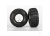 Traxxas Tires wheels assembled glued (S1 ultra-solft off-road racing compound) (SCT Split-Spoke satin chrome black beadlock style wheels dual profile (2.2 outer 3.0 inner) Kumho tires foam inserts) (2) (front/rear)