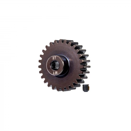 Traxxas Gear, 27-T pinion (machined, hardened steel) (1.0 metric pitch) (fits 5mm shaft)/ set screw