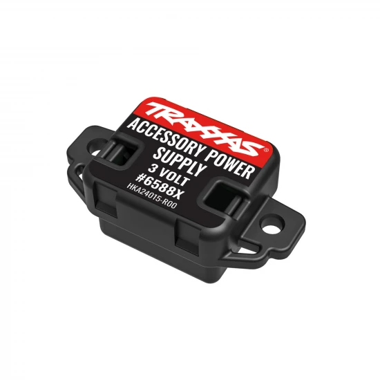 Traxxas Accessory power supply (regulated, 3V, 3 amp), power tap connector (with cable), 3x10 BCS (2), 2.6x8 BCS (2)