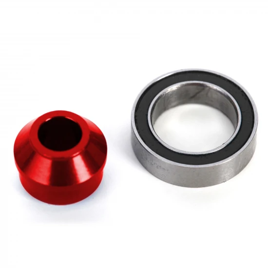 Traxxas Bearing adapter, 6061-T6 aluminium (red-anodised) (1), 10x15x4mm ball bearing (black rubber sealed) (1) (for slipper shaft)