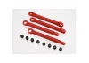 Traxxas Push rod (molded composite) (red) (4)/ hollow balls (8)