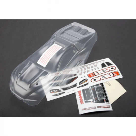 Traxxas Body 1:16 E-Revo (clear requires painting)/ grill and lights decal sheet