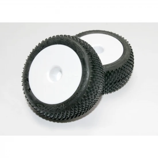 Traxxas Tires wheels assembled glued (white dished 2.2 wheels Response Pro 2.2 tires foam inserts) (2)