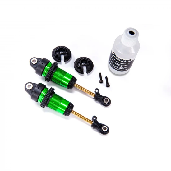 Traxxas Shocks GTR long green-anodized PTFE-coated bodies with TiN shafts (fully assembled without springs) (2)
