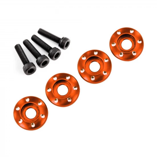 Wheel nut washer - machined Aluminium - orange / 3x12mm CS (4) ** CLEARANCE **