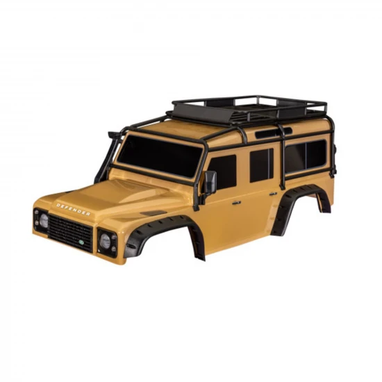 Traxxas Body, Land Rover Defender, Sand (complete with ExoCage, fuel canisters, jack, spare tyre mount + clipless mounting)