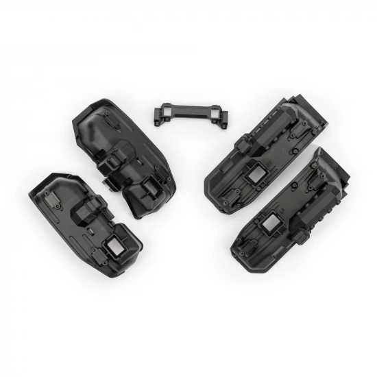 Traxxas Fenders, inner (narrow), front + rear (2 each), rock light covers (8), battery plate, body mount, 3x8 flat-head screws (4), 2.5x6 CS (10) (for clipless body mounting)