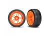 Traxxas Tires and wheels assembled glued (split-spoke orange wheels 1.9 Response tires) (extra wide rear) (2) (VXL rated)