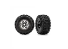 Traxxas MAXX 2.8 Black Chrome Wheels + Sledgehammer Tyres (2)