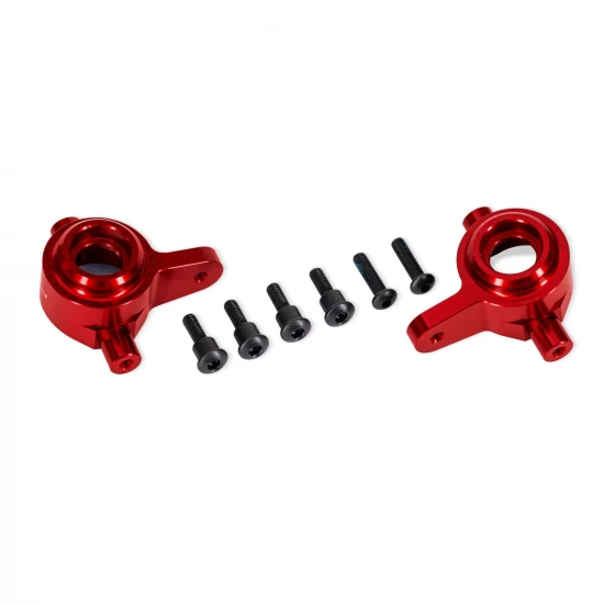 Traxxas Steering blocks, 6061-T6 aluminium (red-anodised), left + right (for use with 9080 upgrade kit)