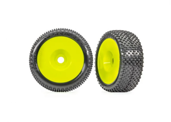 Traxxas Tyres + wheels, assembled, glued (yellow dished 3.0 wheels, Response Pro 3.0 tyres, foam inserts) (2)
