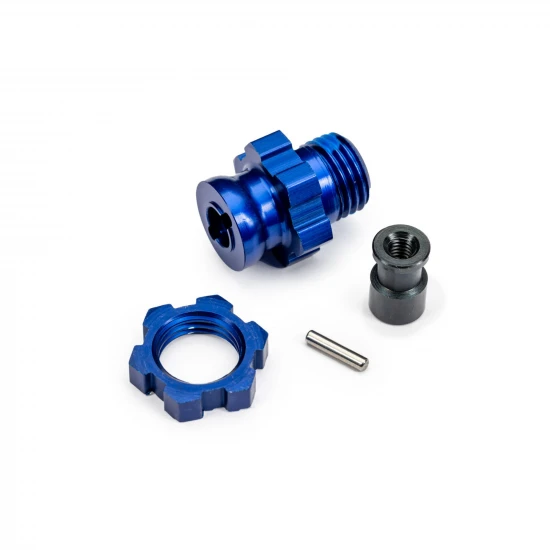 Traxxas Wheel Hub/Nut 17mm Splined Blue