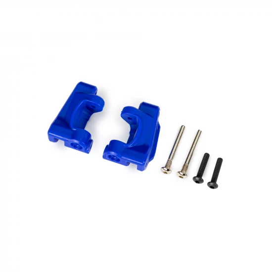 Traxxas Caster blocks (c-hubs), extreme heavy duty, blue (left + right)/ 3x26mm hinge pins (2)/ 3x15mm BCS (2) (for use with 9180 and 9181 upgrade kit)