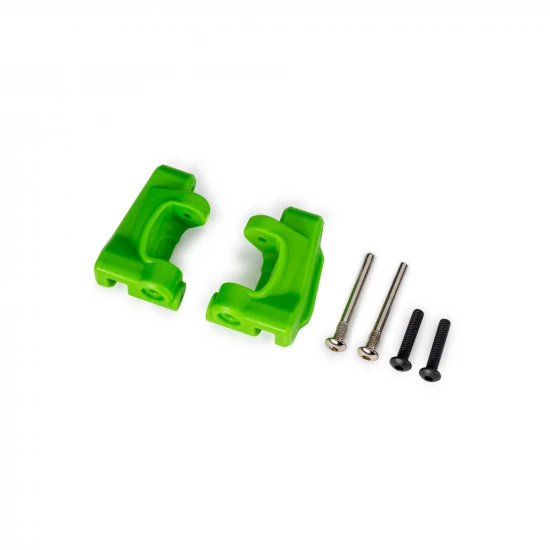 Traxxas Caster blocks (c-hubs), extreme heavy duty, green (left + right)/ 3x26mm hinge pins (2)/ 3x15mm BCS (2) (for use with 9180 and 9181 upgrade kit)