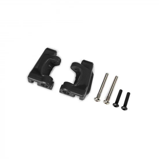 Traxxas Caster blocks (c-hubs), extreme heavy duty, black (left + right)/ 3x26mm hinge pins (2)/ 3x15mm BCS (2) (for use with 9180 and 9181 upgrade kit)